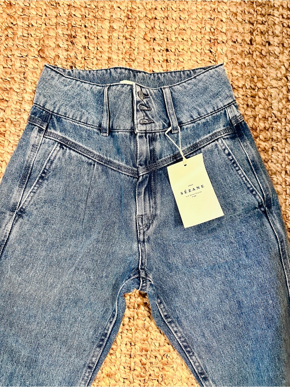 Sezane NWT High-Waist Blue Denim Jeans